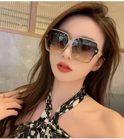 SQUARE SUNGLASS 581368 IN BEIGE ACETATE