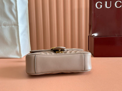 GC Marmont Matelassé Bag Nude Leather
