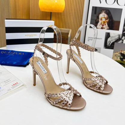 Aquazzura Slingback Heel 10.5cm Beige Calfskin