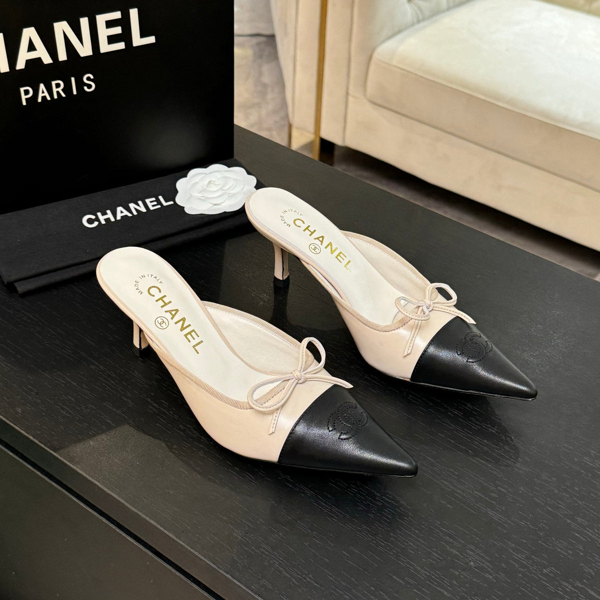 CC 2026 High Heel Mule 65 Two Tone Sheepskin