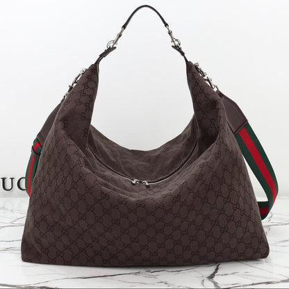 Gucci 2026 Brera Large Crossbody Bag Dark Brown Canvas