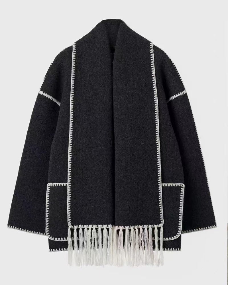 SUMA - Hepburn Style Woolen Cape Coat #ELE4634