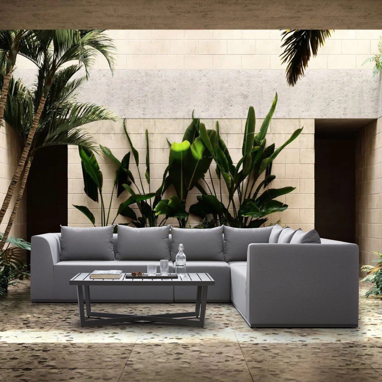 DekoLiving COP30001 Ficarazzi Outdoor Sofa Set & Coffee Table