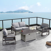 DekoLiving COP30901 Tricarico Outdoor Patio Set & Firepit