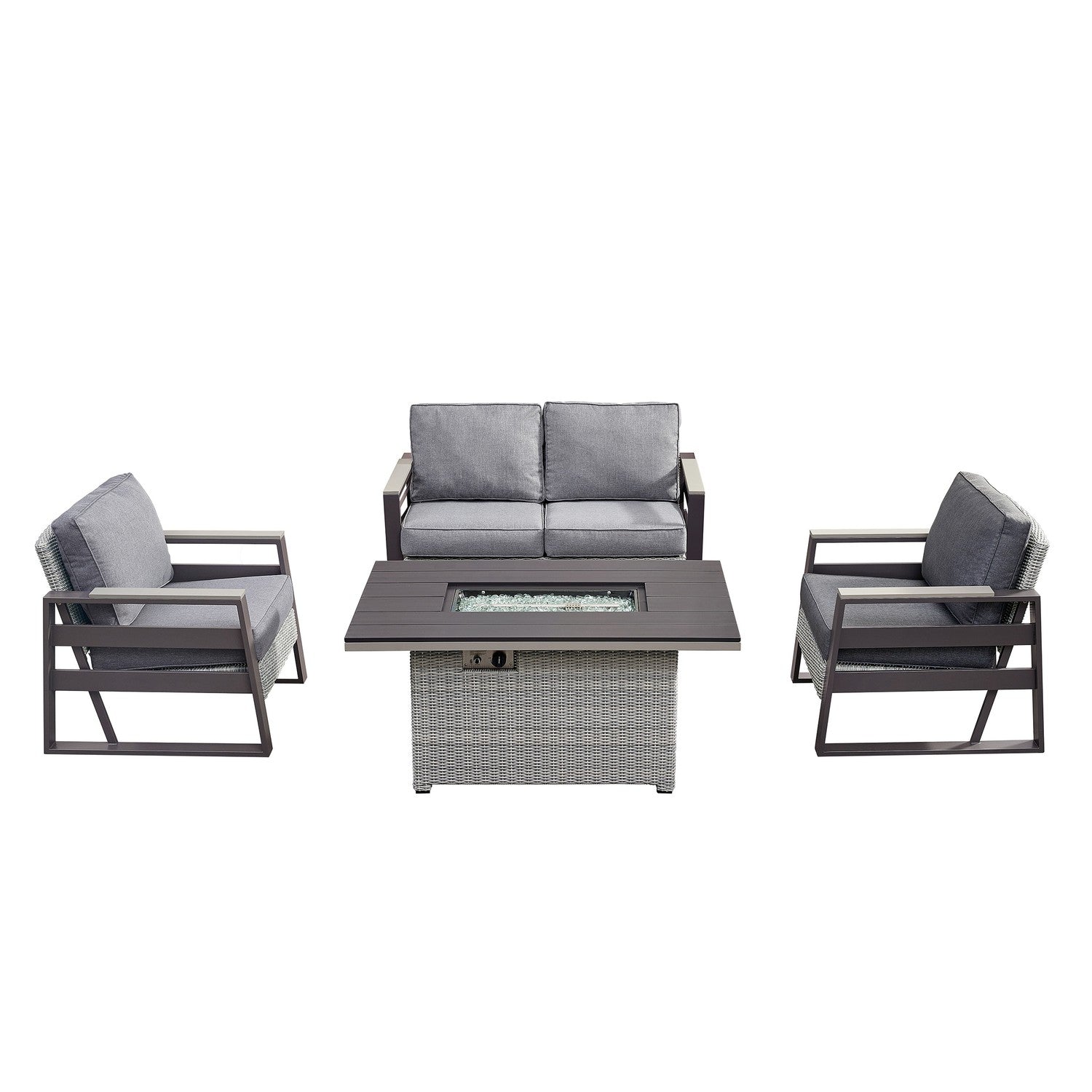DekoLiving COP30901 Tricarico Outdoor Patio Set & Firepit