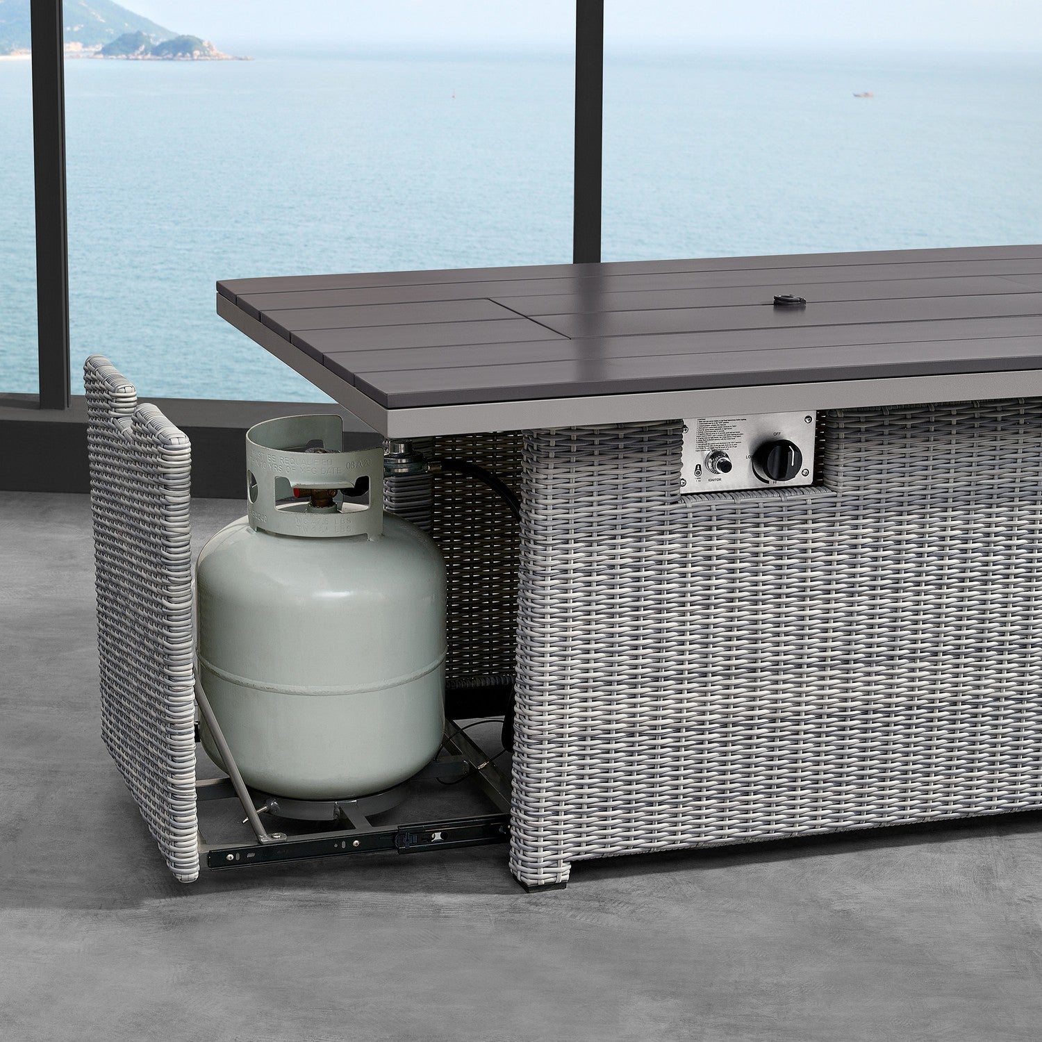 DekoLiving COP30901 Tricarico Outdoor Patio Set & Firepit