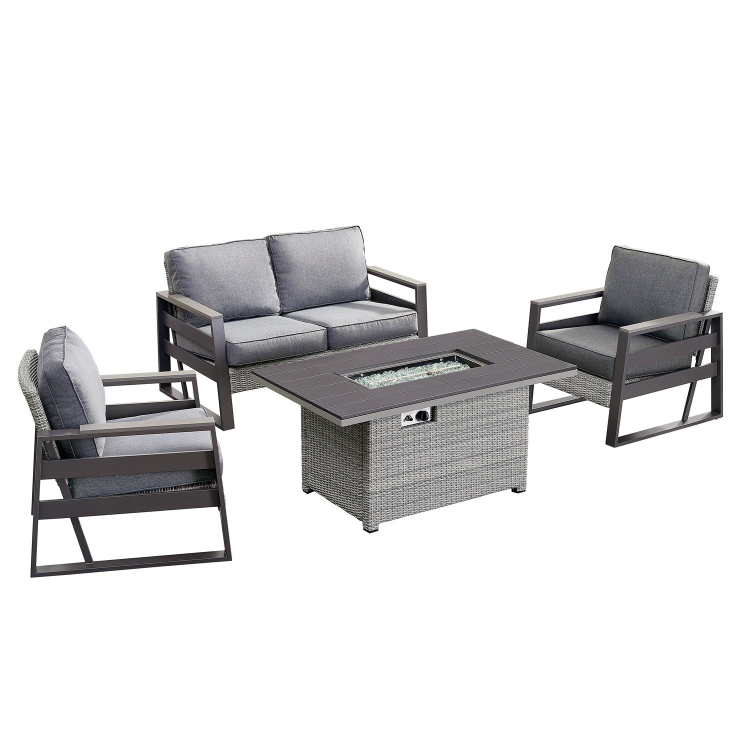 DekoLiving COP30901 Tricarico Outdoor Patio Set & Firepit