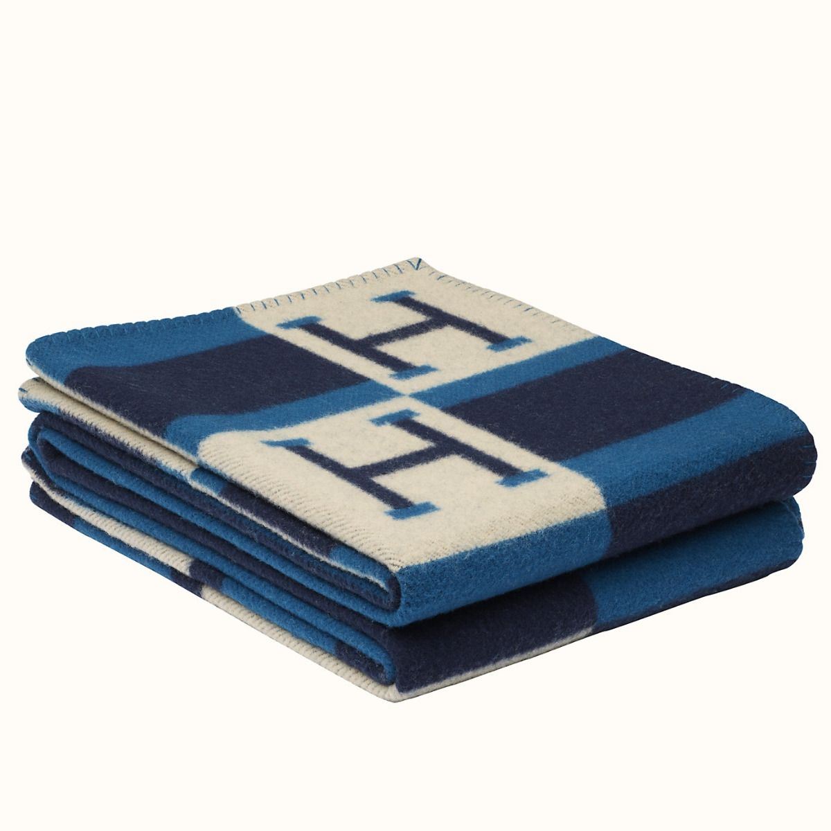 HM Avalon Throw Blanket Marine Wool Cashmere