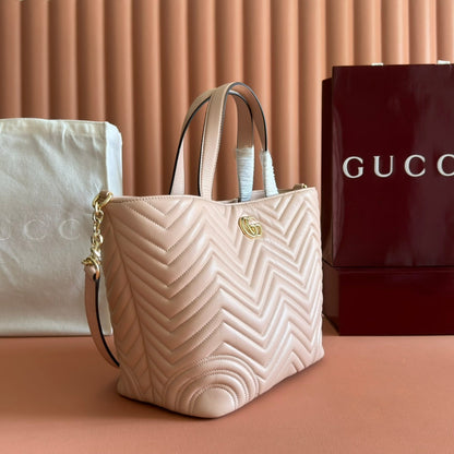 GG 2025 Marmont Tote Bag Pink Sheepskin