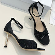 Dior 2026 Crystal Strass Heeled Sandals 80mm Leather 992771