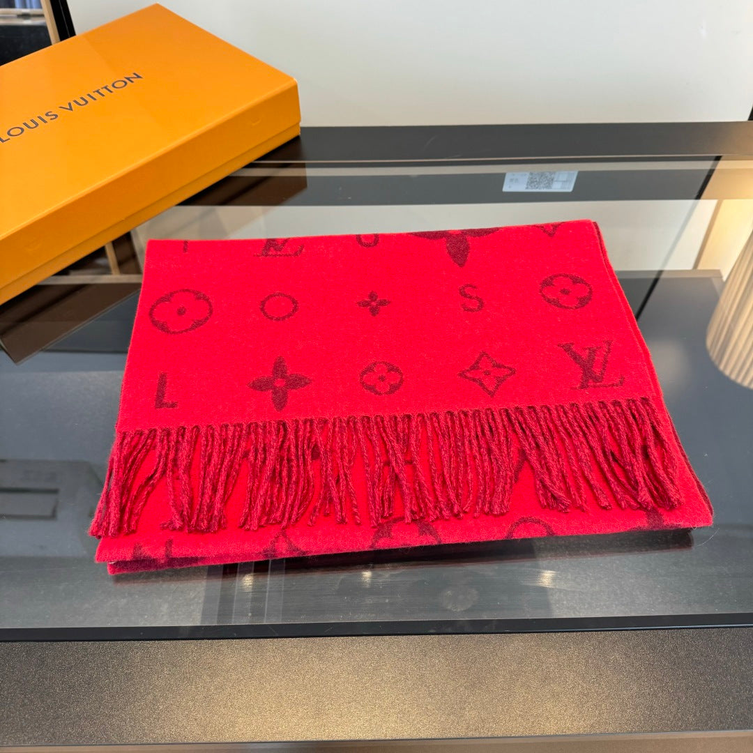 LV 25 Scarf 220CM Light Pink Wool 293518