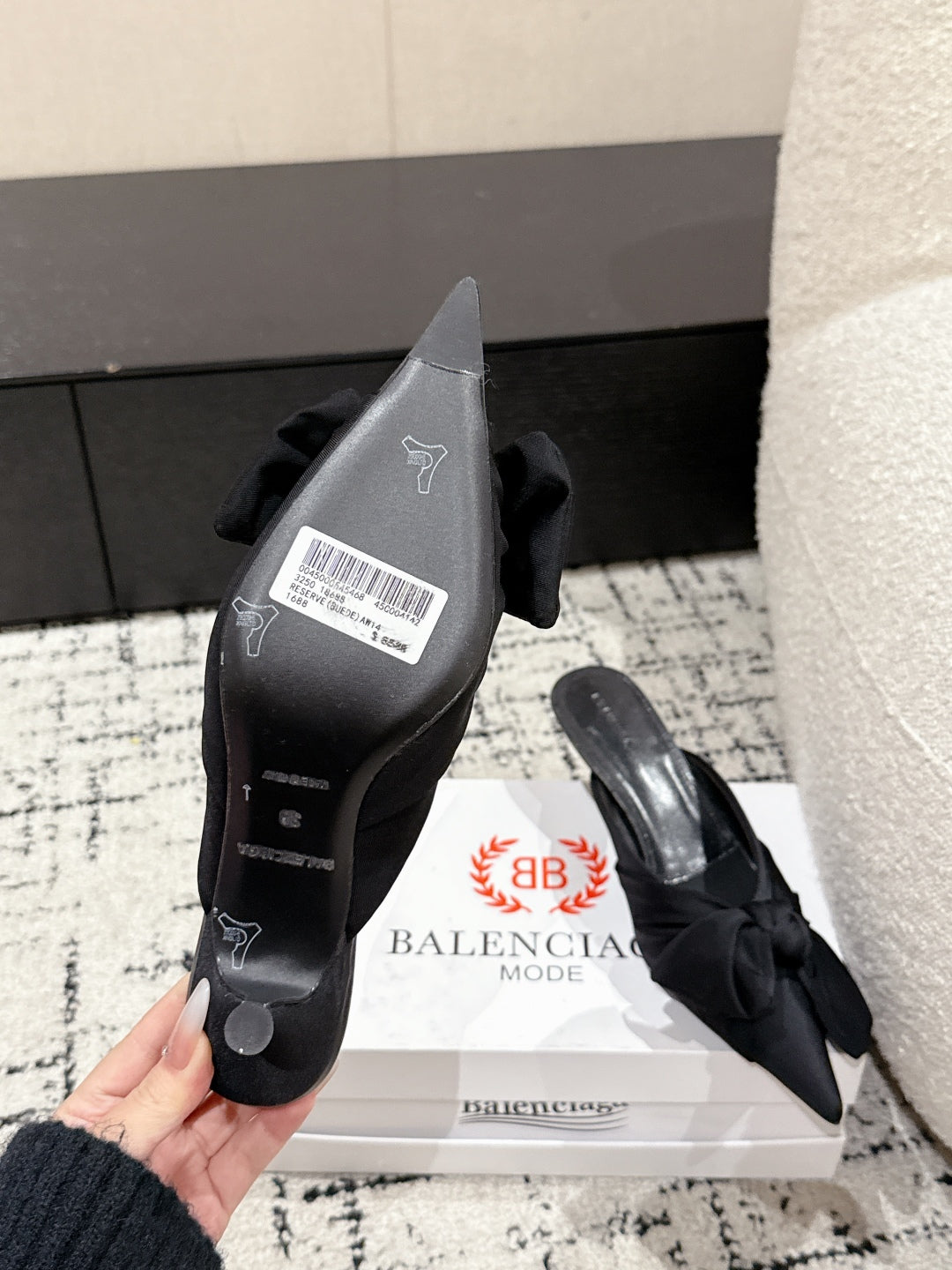 KNIFE LAVALIÃˆRE 45MM MULE IN BLACK NYLON JERSEY