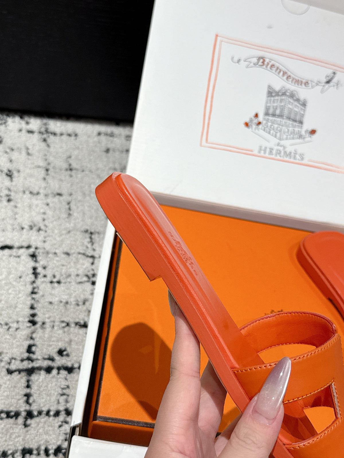 HM 25 Oran Sandal Orange Calfskin