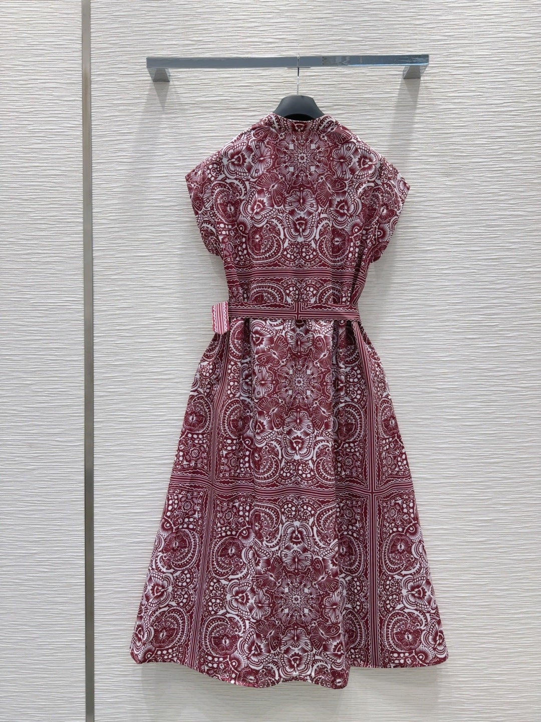 CD 2025 Floral Dress Red Cotton
