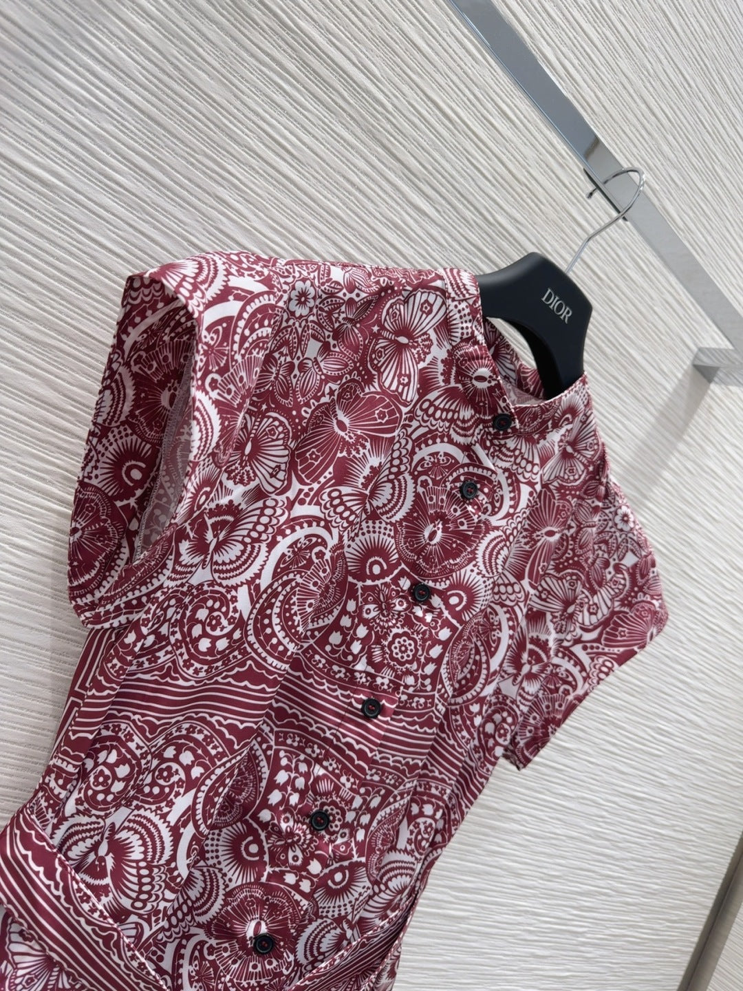 CD 2025 Floral Dress Red Cotton