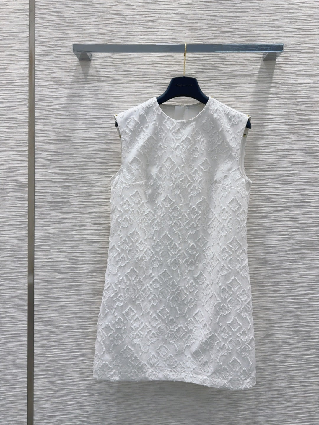 LV 25S Back Zipper Cute Vest  Dress White Cotton