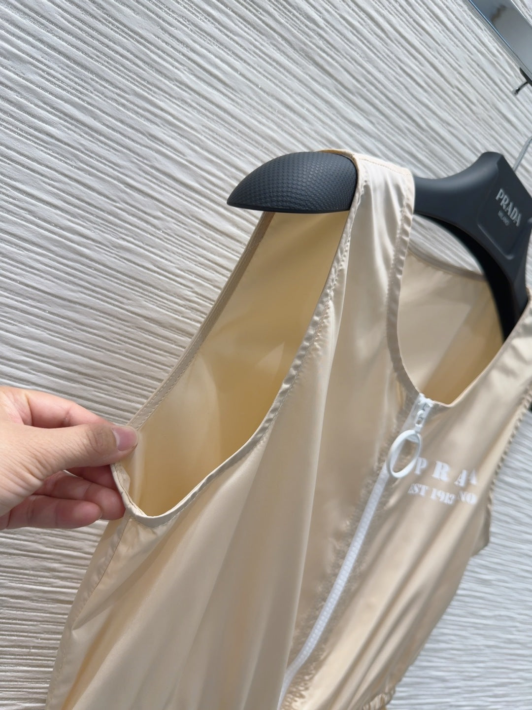 Prada 2025 Sleeveless Dress Beige Polyester