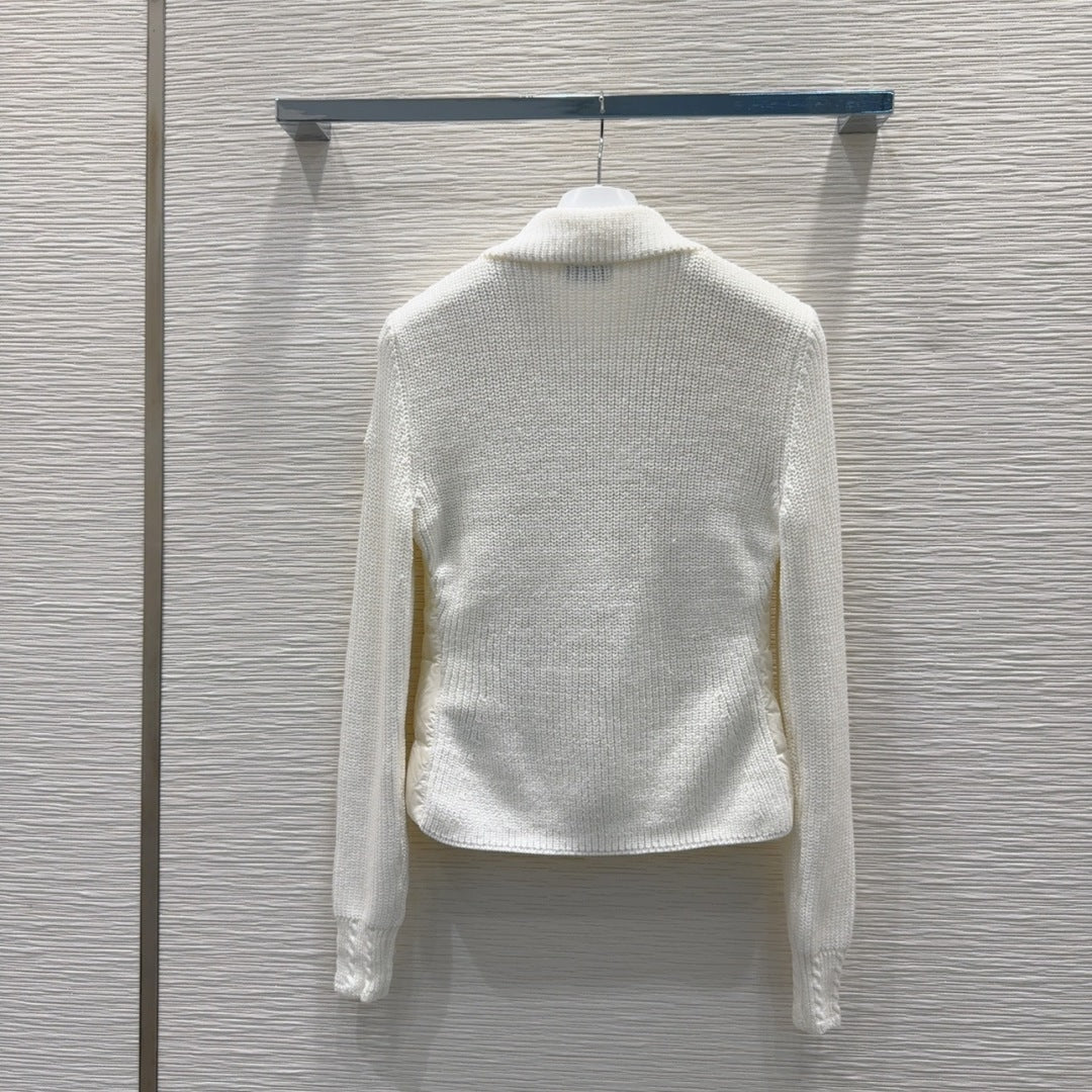 Moncler 25 Jacket White Polyester Mix Wool