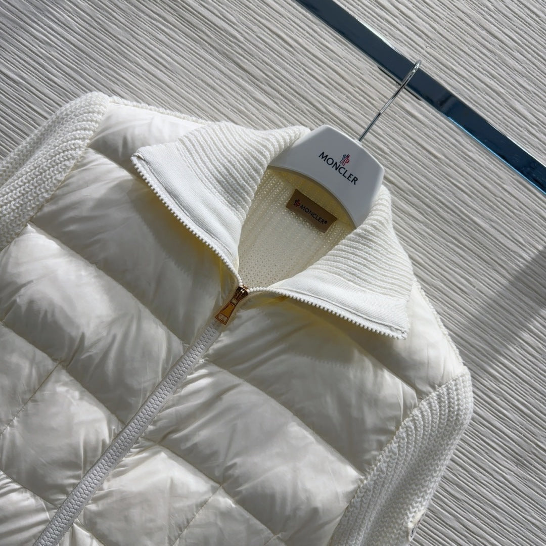 Moncler 25 Jacket White Polyester Mix Wool