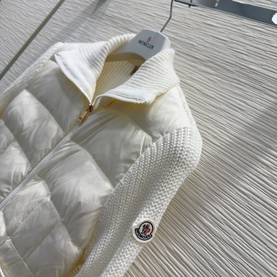 Moncler 25 Jacket White Polyester Mix Wool