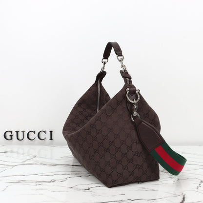 Gucci 2026 Brera Large Crossbody Bag Dark Brown Canvas