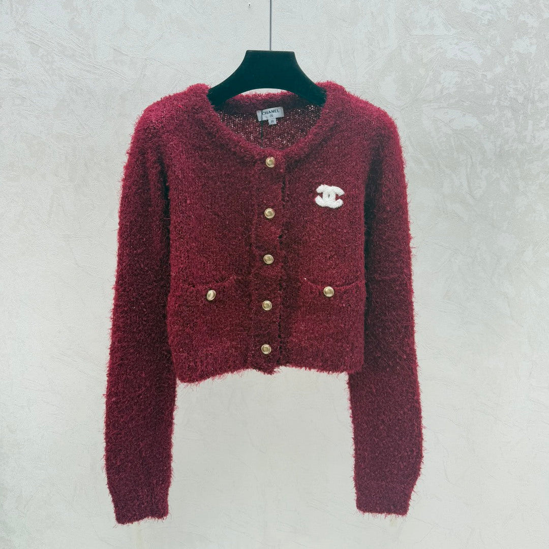 Chanel 2025  Cardigan Red Wool 716309