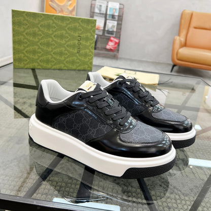 GG Men's Platform Sneaker Black Patent Leather 523472