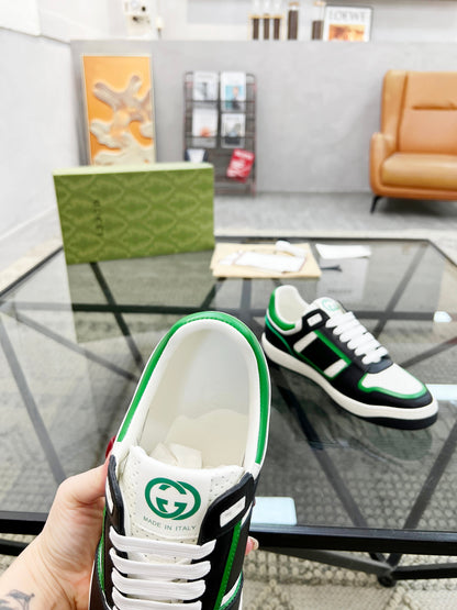 GG Men's Sneaker Green Black Cowhide 525900