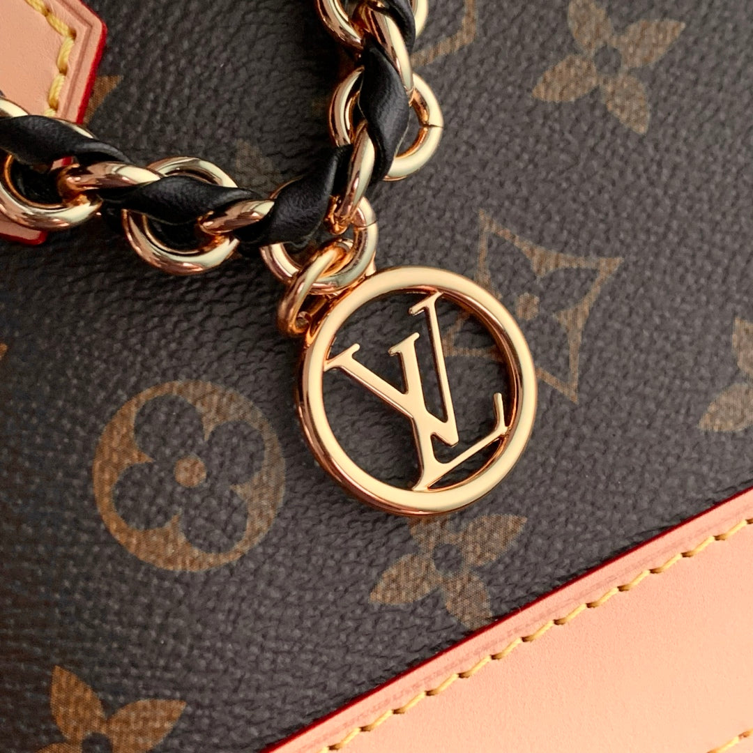 LV Alma Monogram Bag 19.5cm Brown Beige Leather Canvas 337560