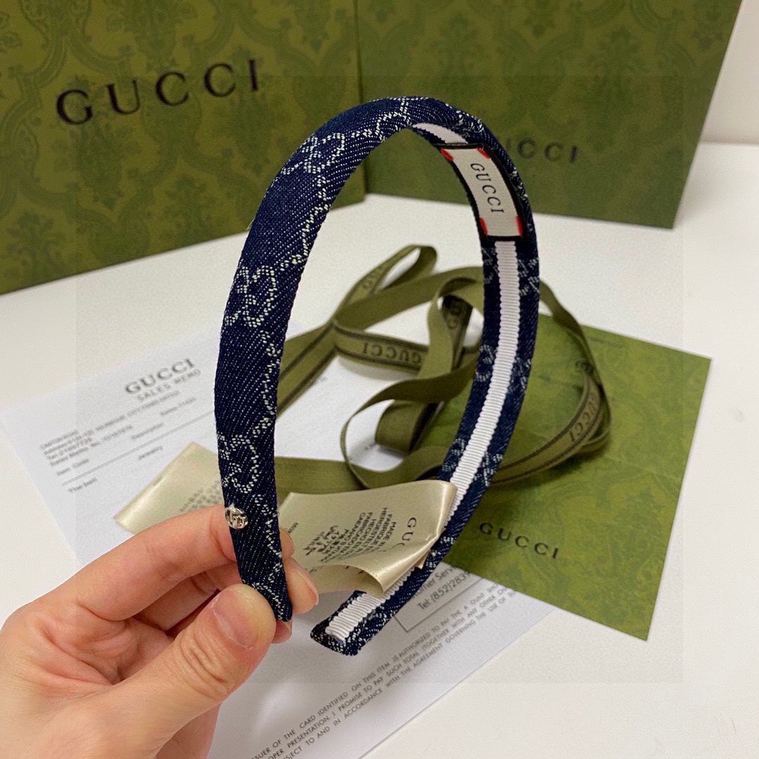 Gucci GG Blue Denim Headband