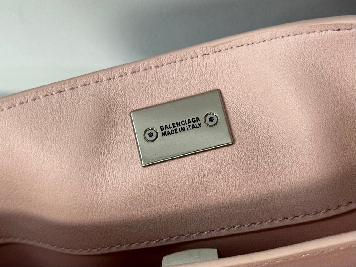 Balenciaga Mini Bag 22 Light Pink Calfskin Sliver Hardware