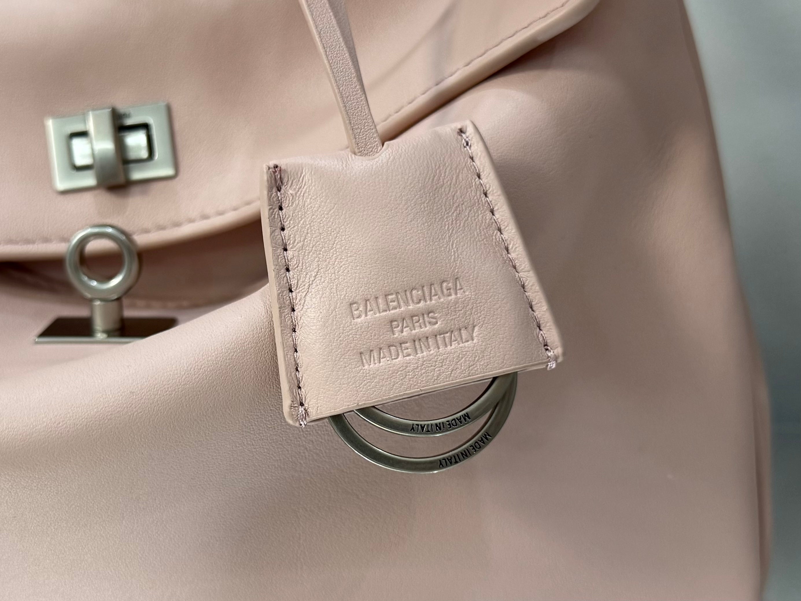 Balenciaga Mini Bag 22 Light Pink Calfskin Sliver Hardware