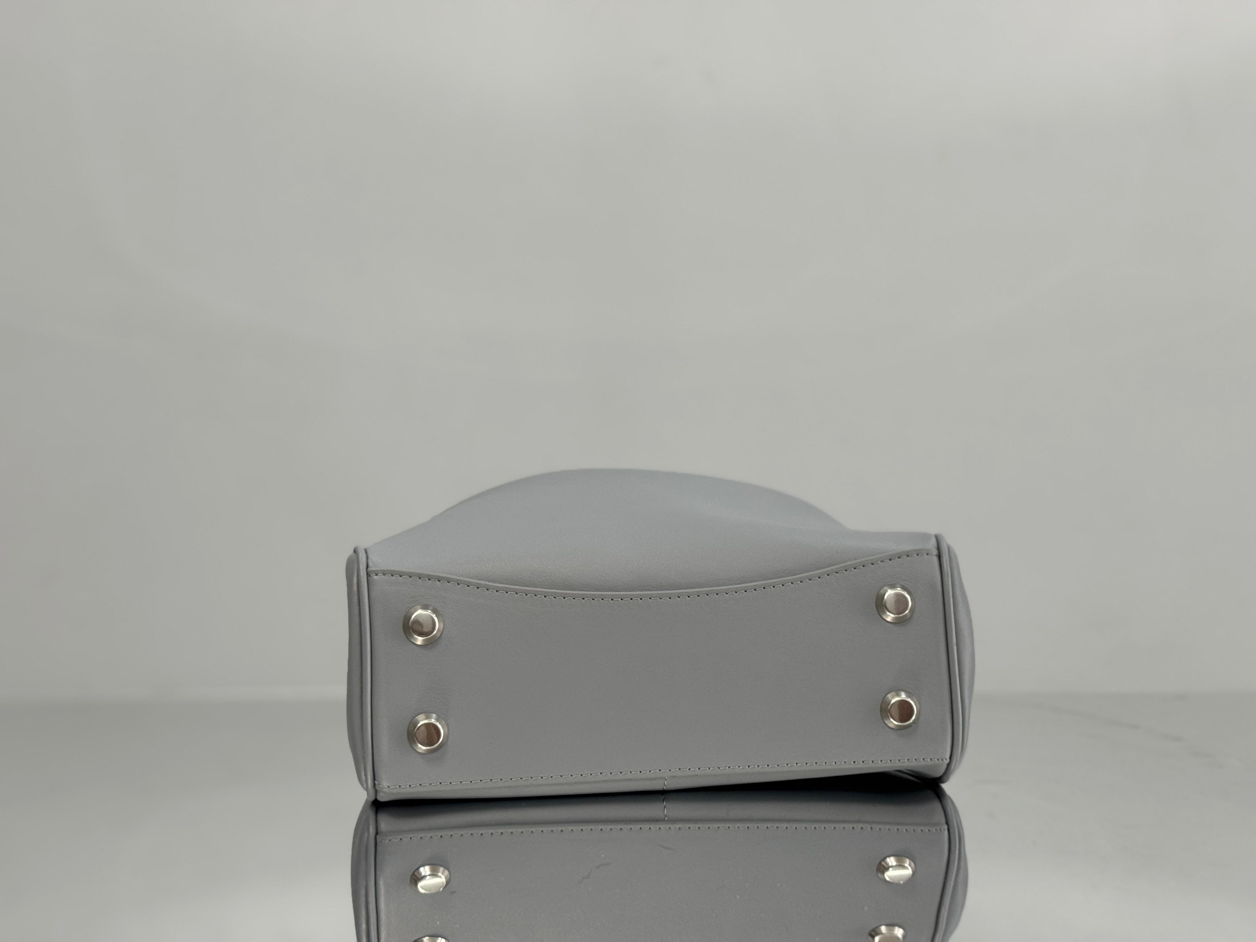Balenciaga Mini Bag 22 Gray Calfskin Sliver Hardware