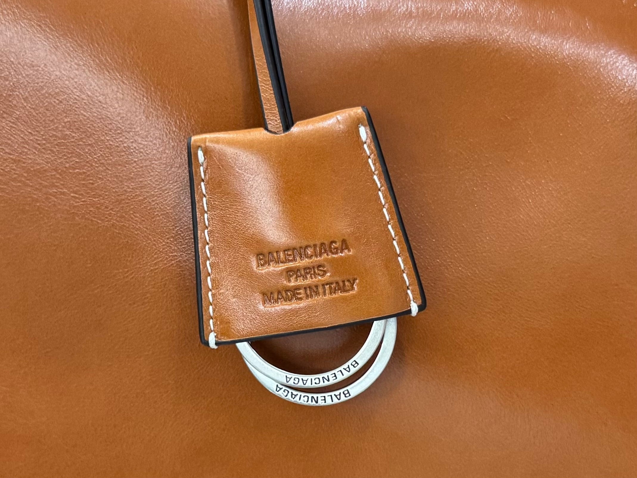 Balenciaga Large Bag 40 Camel Brown Cowhide Sliver Hardware