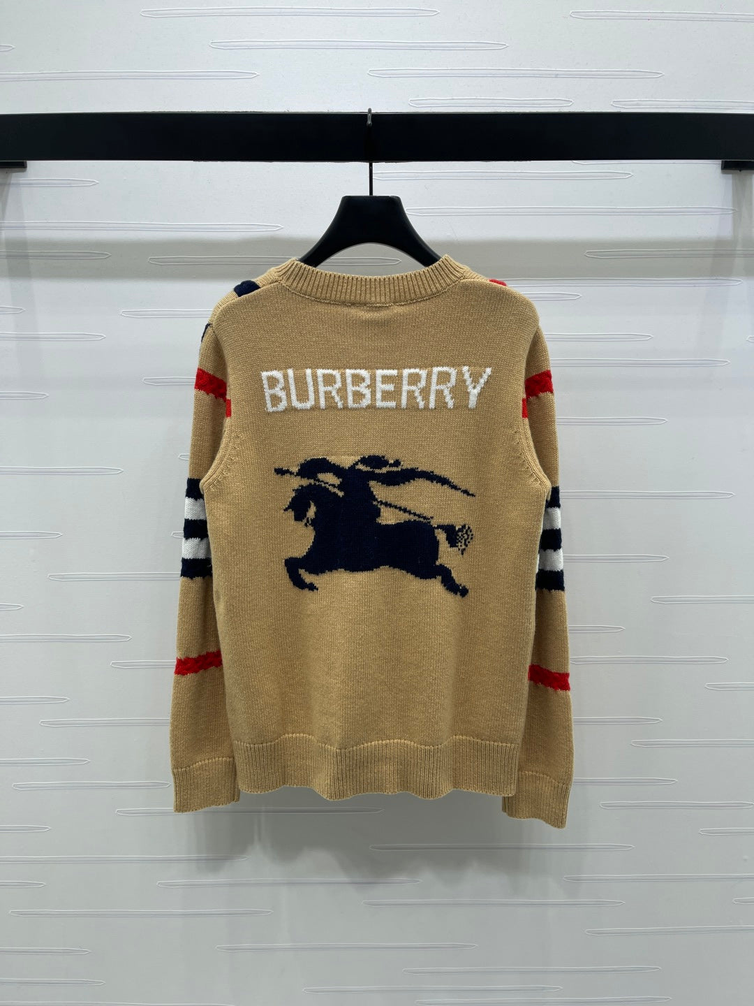 Burberry 25 Crew Neck Long-Sleeve Sweater Beige Wool Cashmere