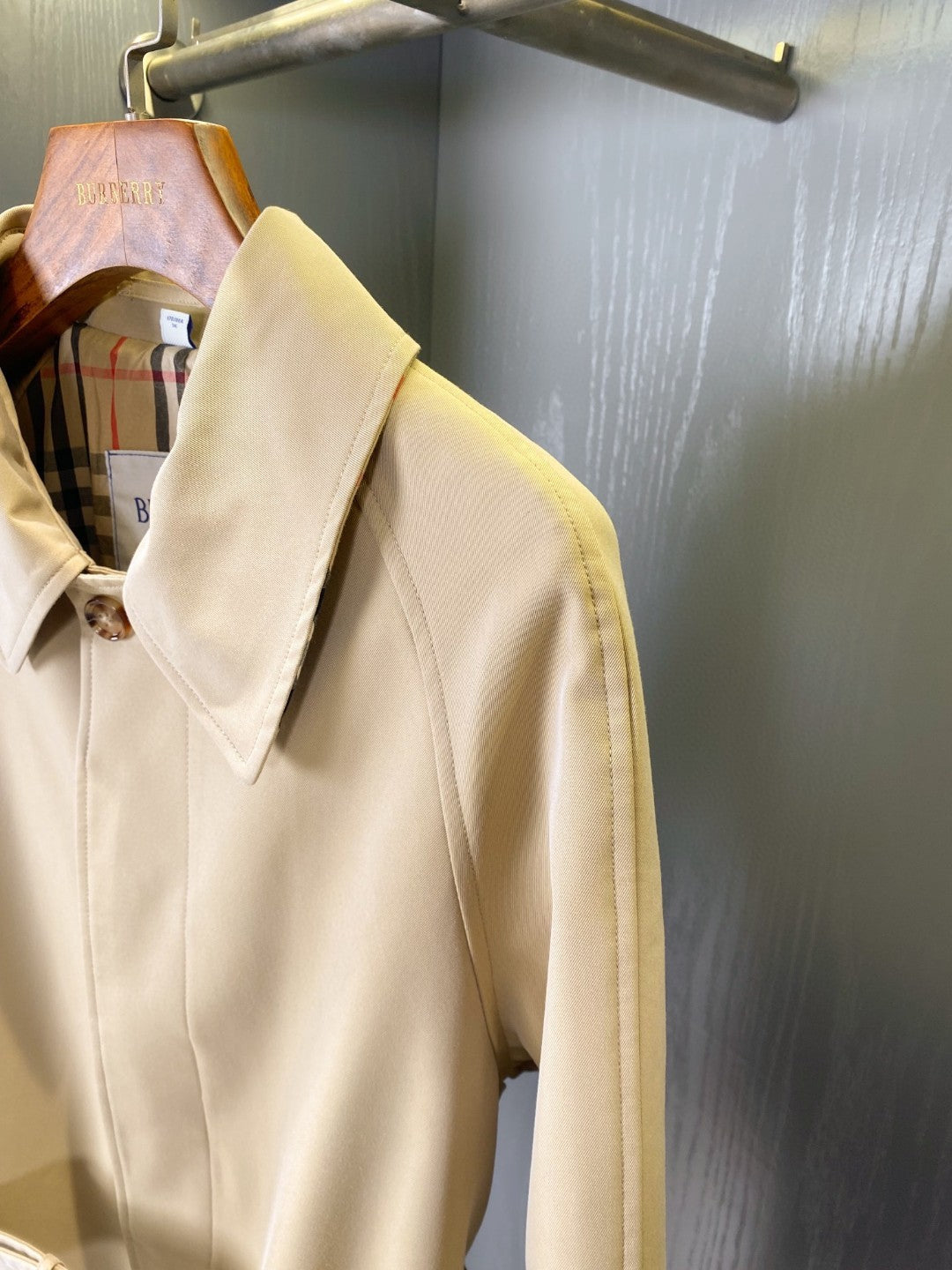 Bur 25 Beige Long Coat Simple Design 238424