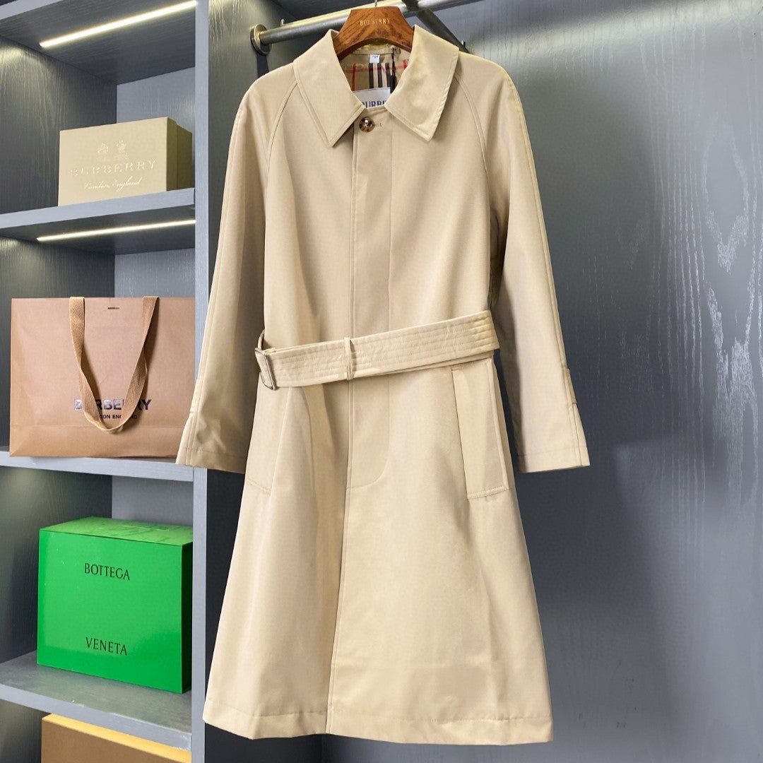 Bur 25 Beige Long Coat Simple Design 238424