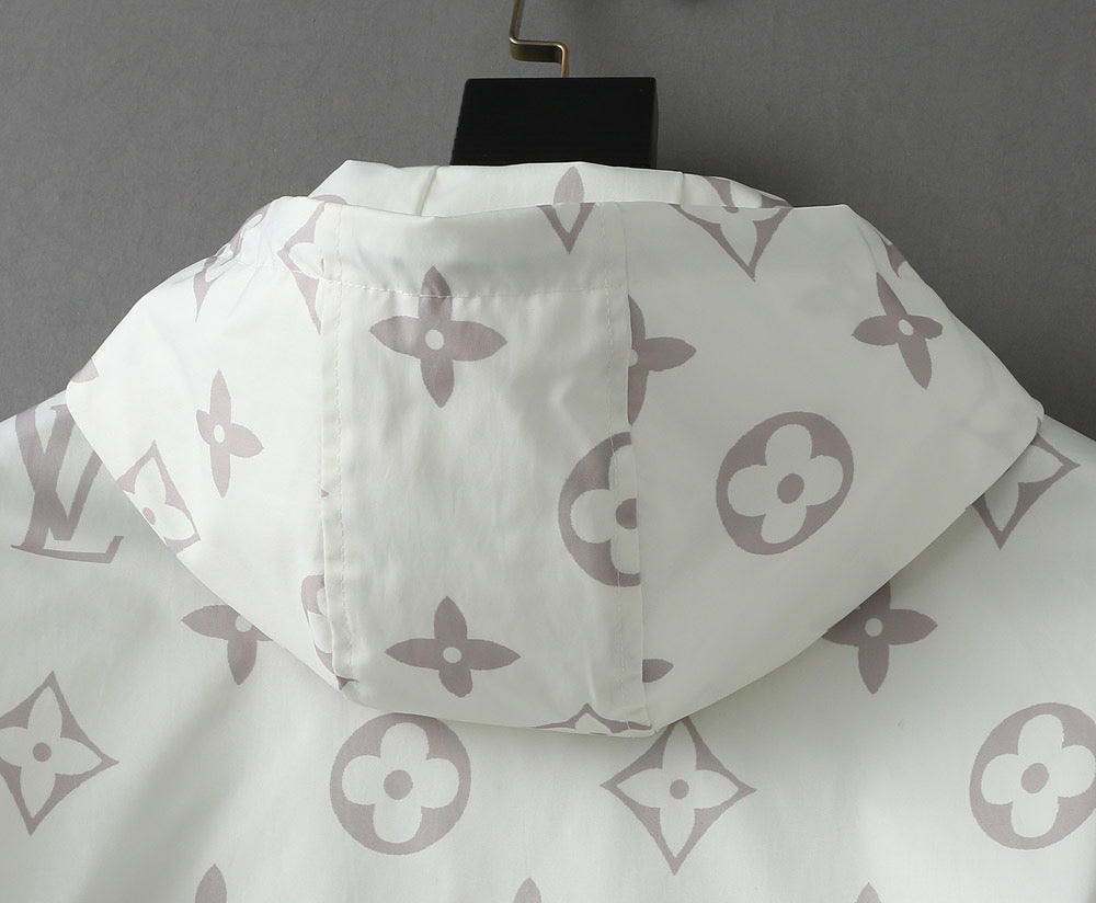 LV WHITE MONOGRAM HOODED JACKET 238986