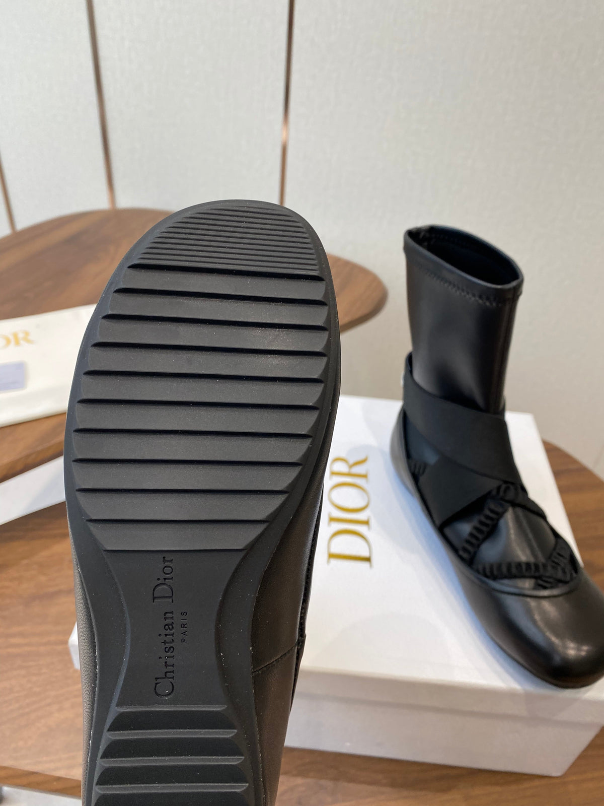 CD Ballet Stretch Boots Black Sheepskin  431503