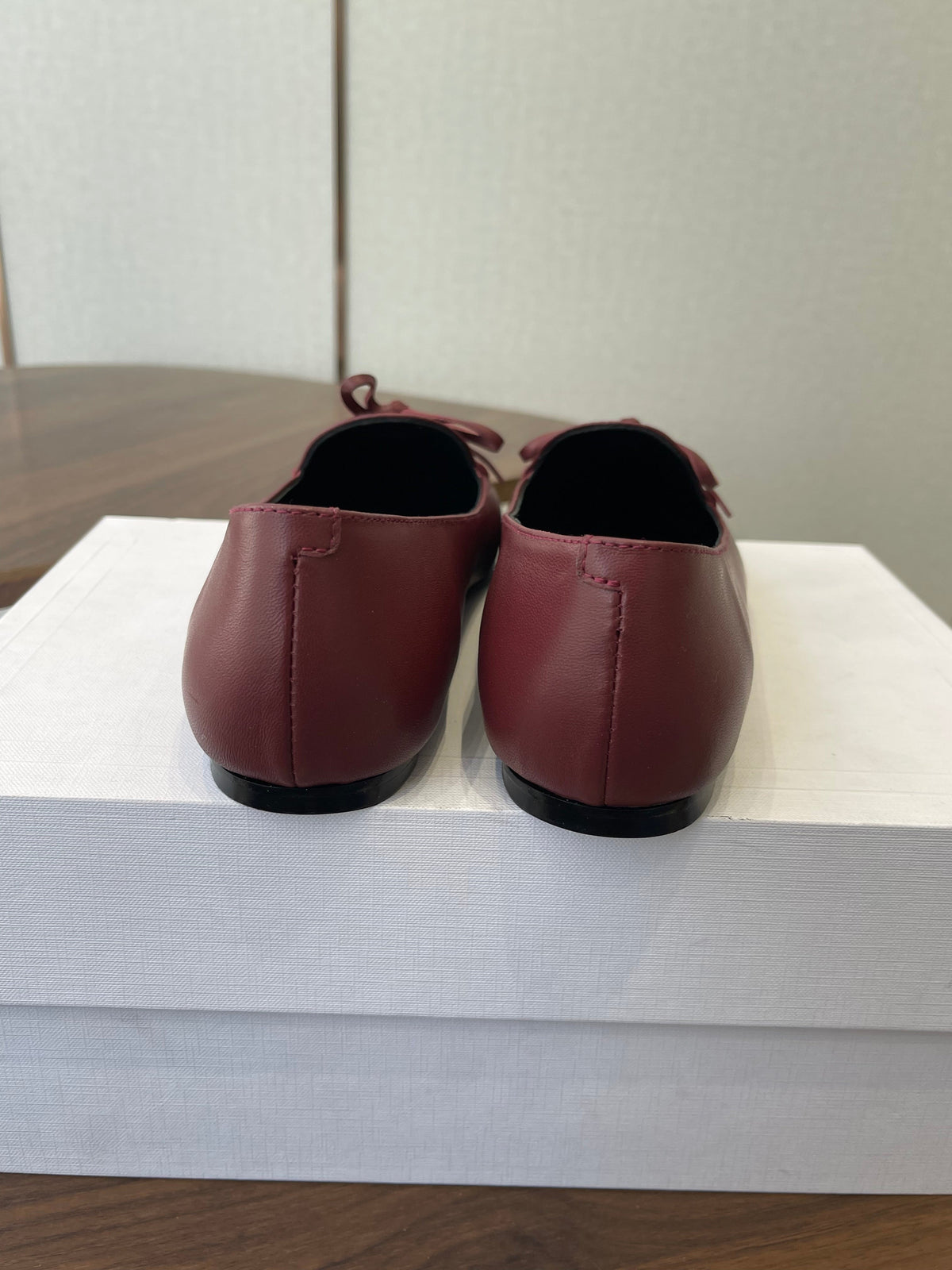 Celine 26 Loafers Burgundy Sheepskin 624691
