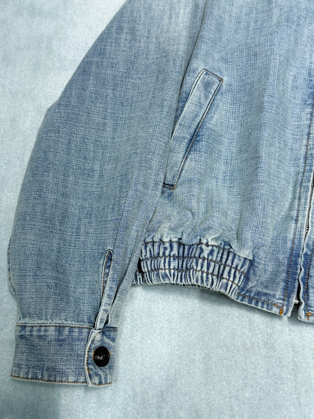 Miumiu 2026 Denim Blouson Jacket Light Blue Cotton