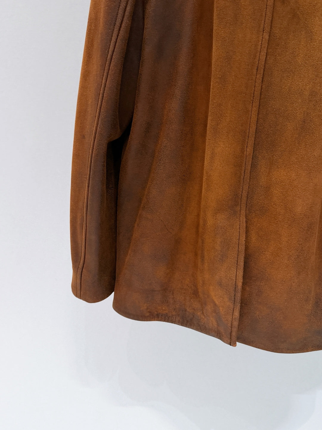 Miumiu 2026 Waxed Jacket Brown Suede Leather