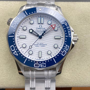 Omega Seamaster 42mm White Dial Blue Bezel Steel