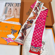 LV  Twilly Mini Scarf 86 Pink Silk Twill 967479