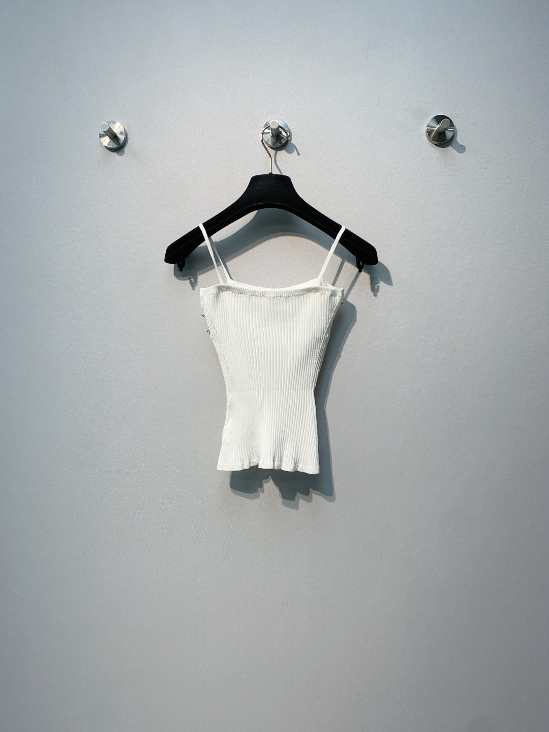 Chanel 2026 Knit Camisole White and Black Polyester Viscose