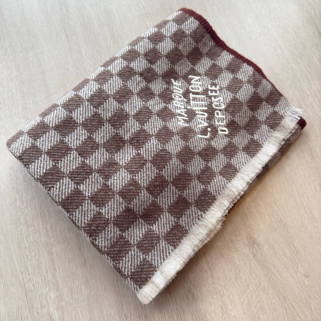 LV Classic Scarf 190cm Light Brown Cashmere 971114