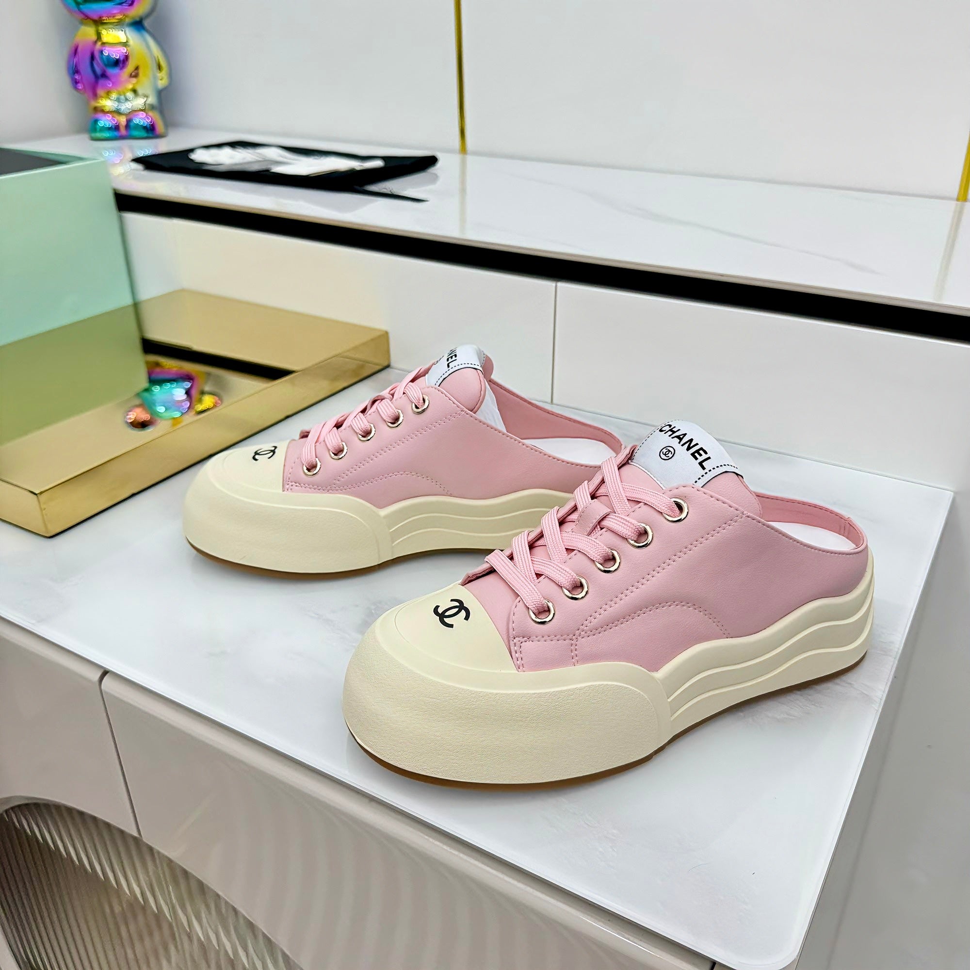 CC 25 Mules Sneaker Pink Calfskin 331189