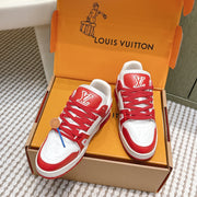 LV 26ss Trainer Sneakers White Red Cowhide 657908