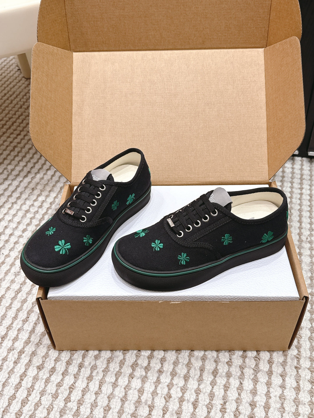 CD 26 Platform Sneaker Black Green Canvas 632438