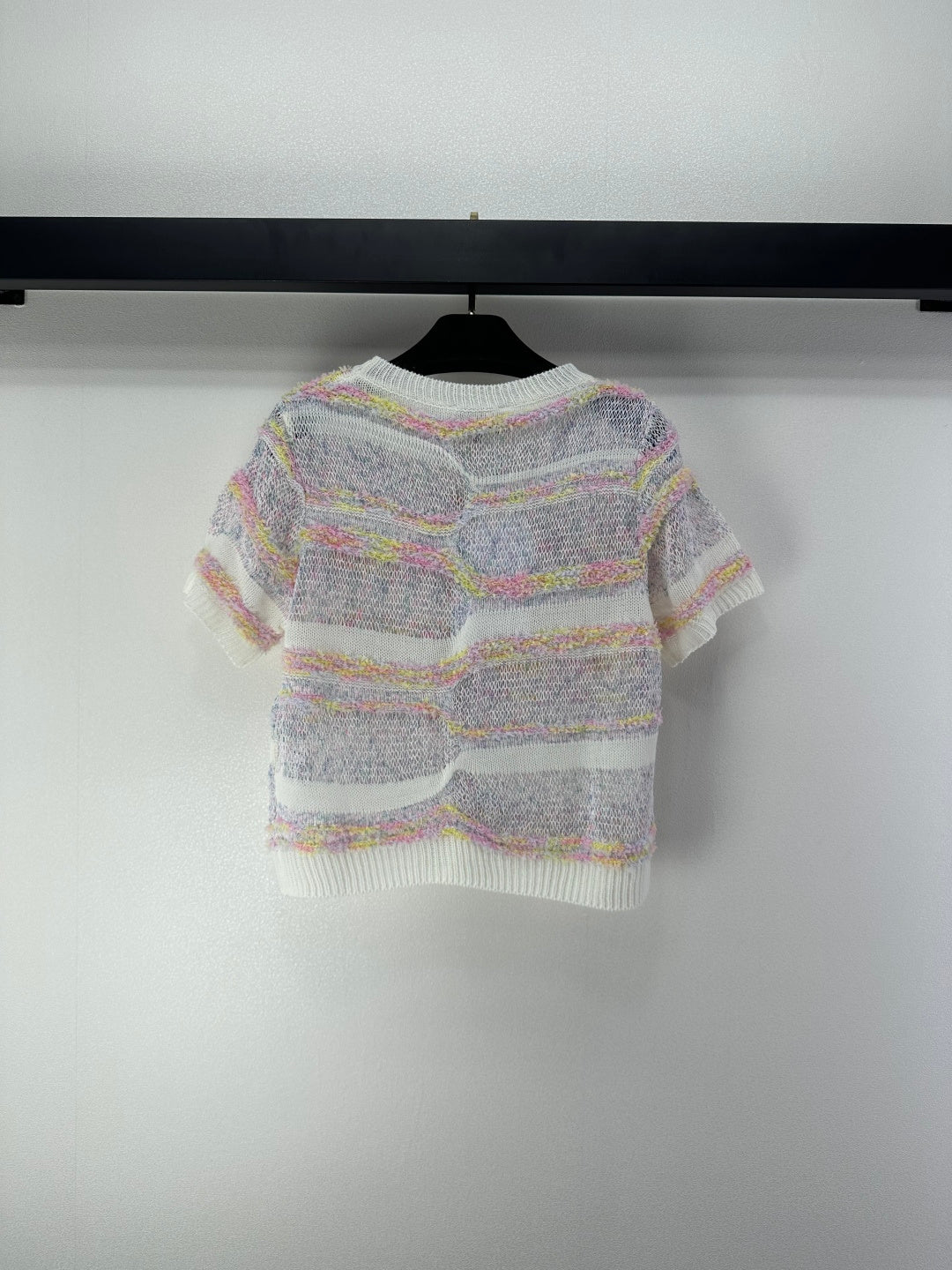 Chanel 2026 Hollow Short-sleeved Top Multicolor Wool Nylon